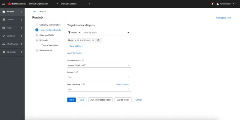 Running the conversion job