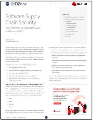 Software supply chain security: Core practices to manage risk