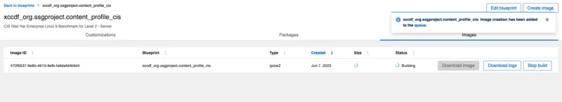 Created image details