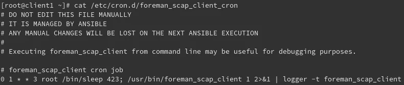 Showing cron configuration