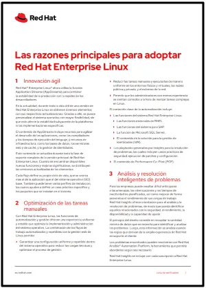 Las razones principales para adoptar Red Hat Enterprise Linux