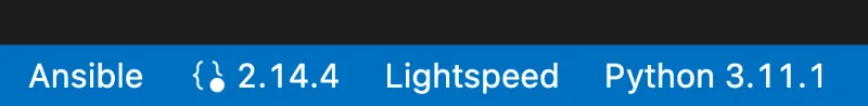 Ansible Lightspeed status.