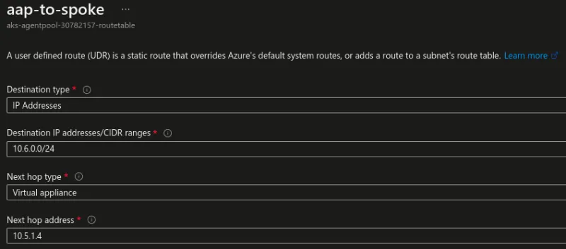 aap-to-spoke details screenshot