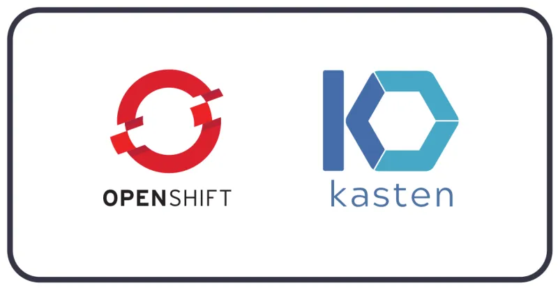 OpenShift and Kasten logos