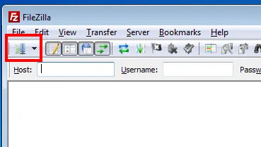 Getting to the filezilla site manager picture