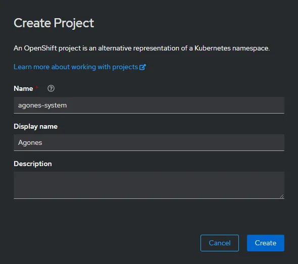 create-agones-system-openshift-project