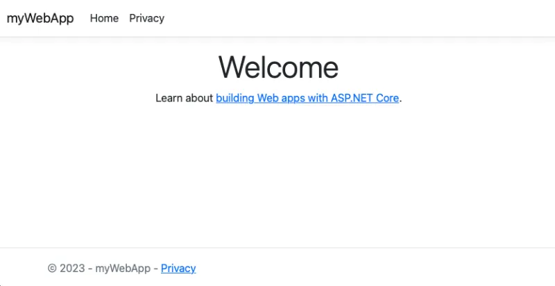 Screenshot of MyWebApp