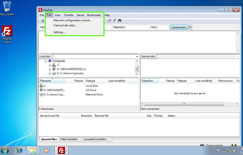 Opening settings in SSH for OpenShift picture