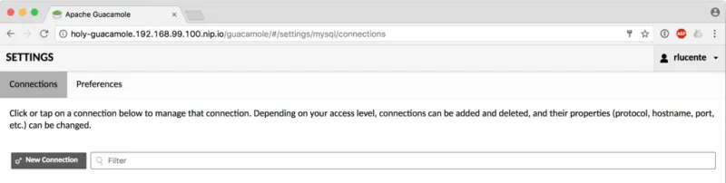 Guacamole New Connection
