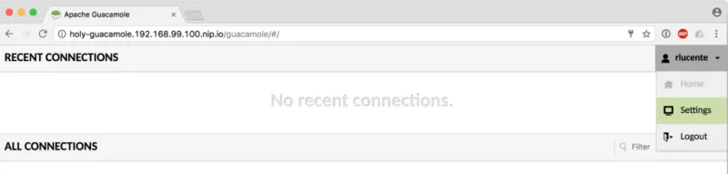 Guacamole User Settings