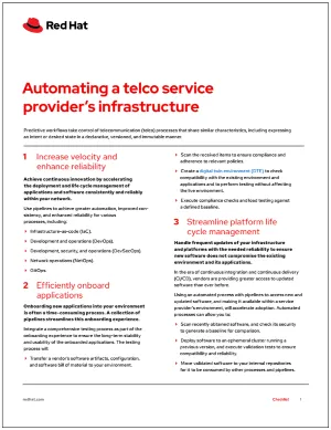 Automating a telco service provider's infrastructure
