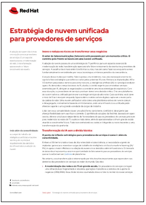 Estratégia de nuvem unificada para provedores de serviços