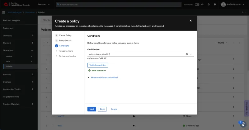 Create a policy step 3 screenshot