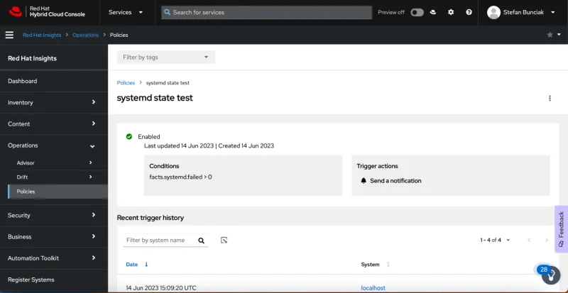 systemd state test screenshot