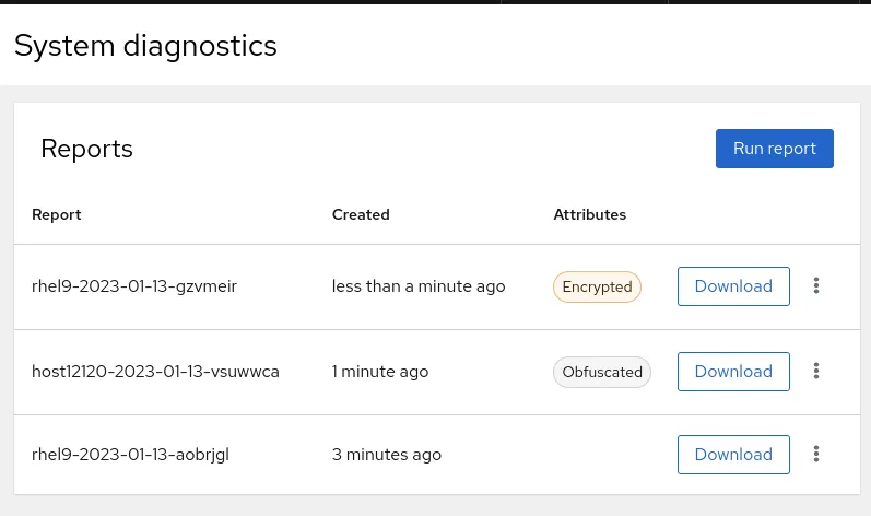 RHEL web console screenshot showing the OpenSSH server daemon as Enabled.