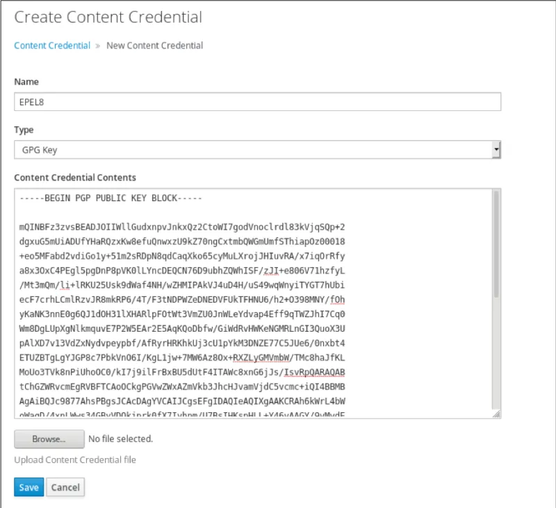 Adding a GPG key to Red Hat Satellite