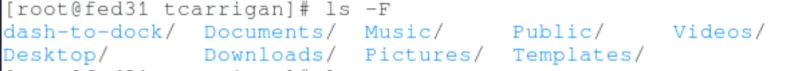 ls -F