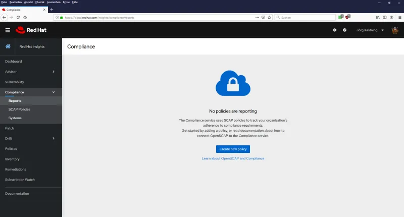RH Insights compliance dashboard empty