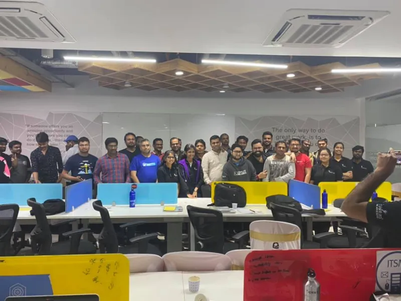 Gourav Sharma and classroom of students