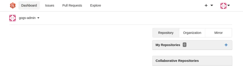 Gogs admin dashboard