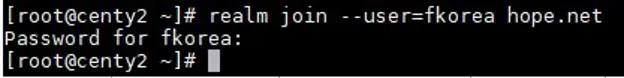 realm join --user=fkorea hope.net command