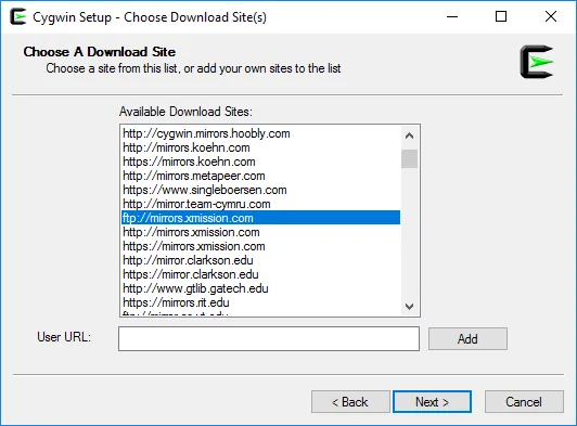 Choose Download Site