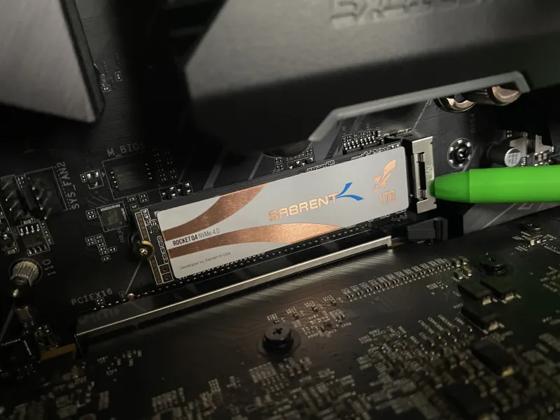 Photo of a second M2 SSD installed on motherboard