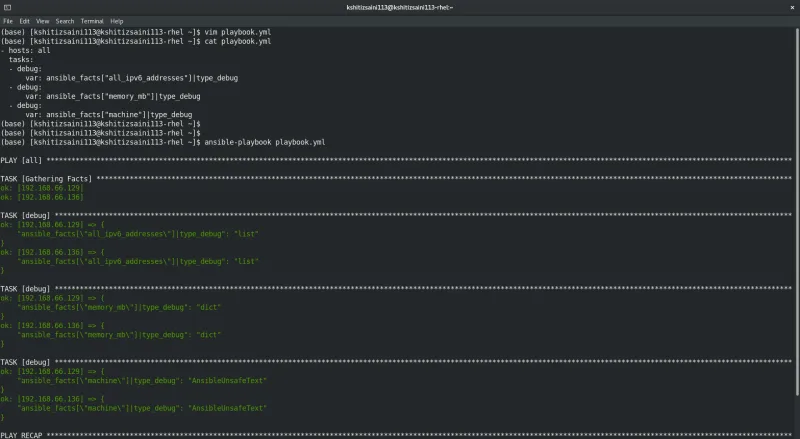 Datatype Ansible Playbook
