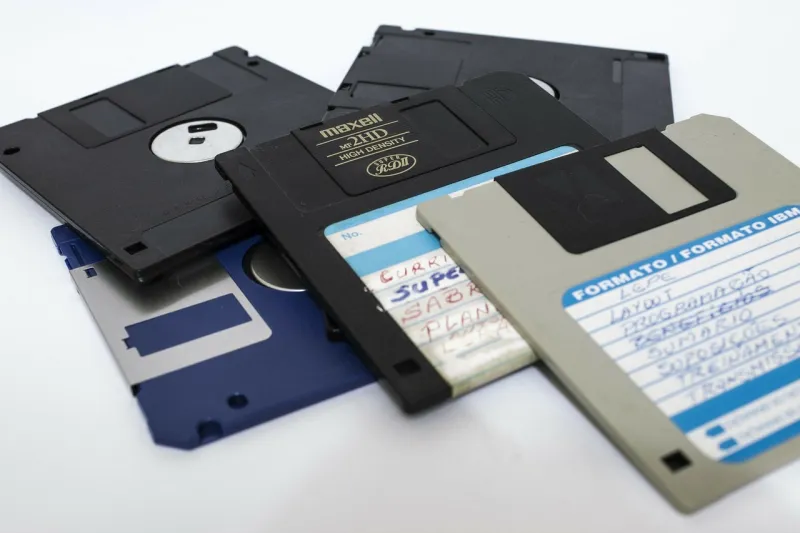 Pile of floppy disks