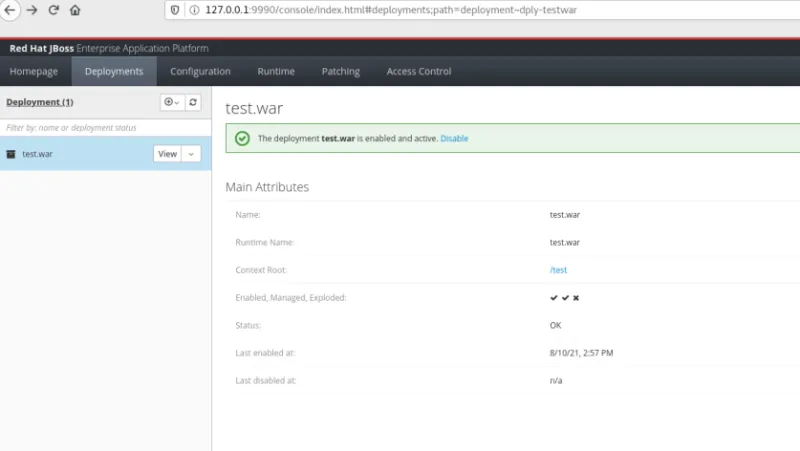 Deployed application attributes