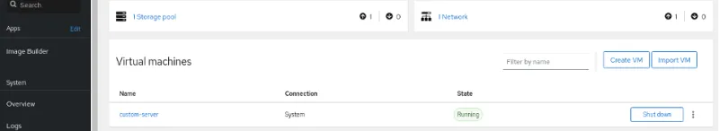 Running VM in Cockpit