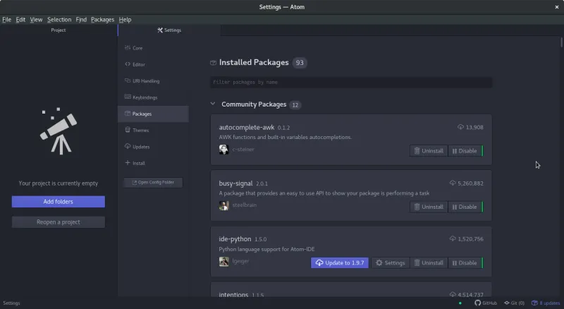 Atom packages