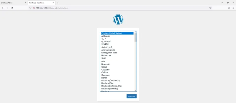 Basic WordPress container app