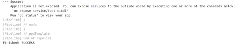 The pipeline run is successful