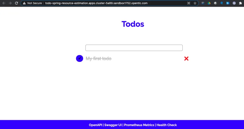 Todo Application Page