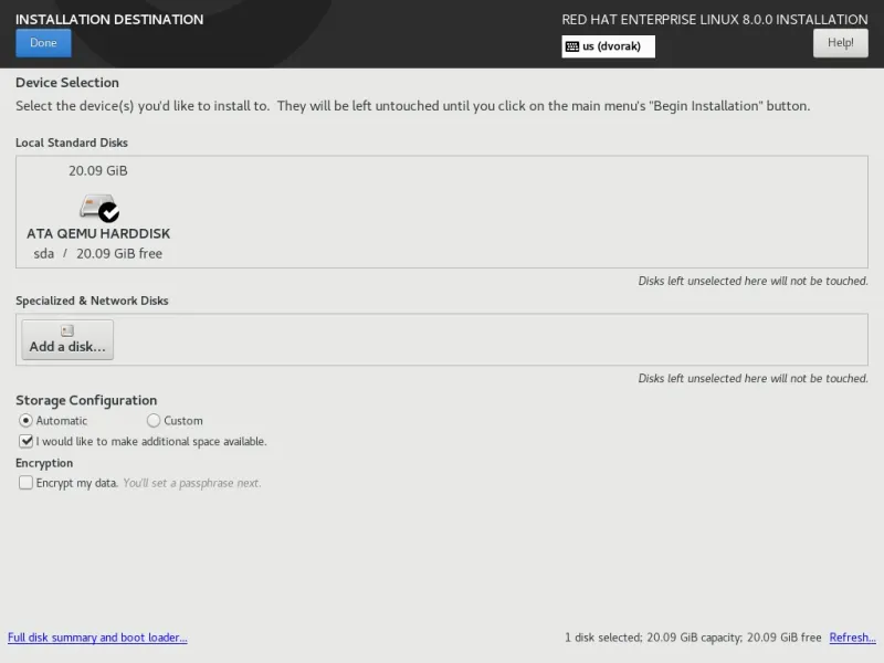 Anaconda drive configuration