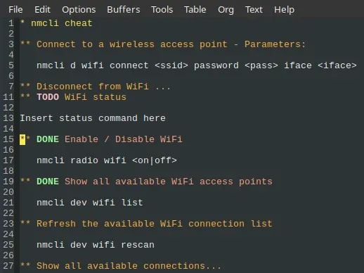 Emacs org-mode to-do list
