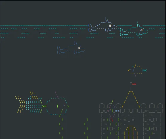 Terminal aquarium with asciiaquarium
