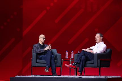 Jim Whitehurst and Satya Nadella