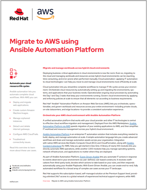 Migrate to AWS using Red Hat Ansible Automation Platform
