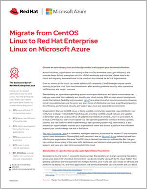 Migrate from CentOS Linux to Red Hat Enterprise Linux via Microsoft Azure