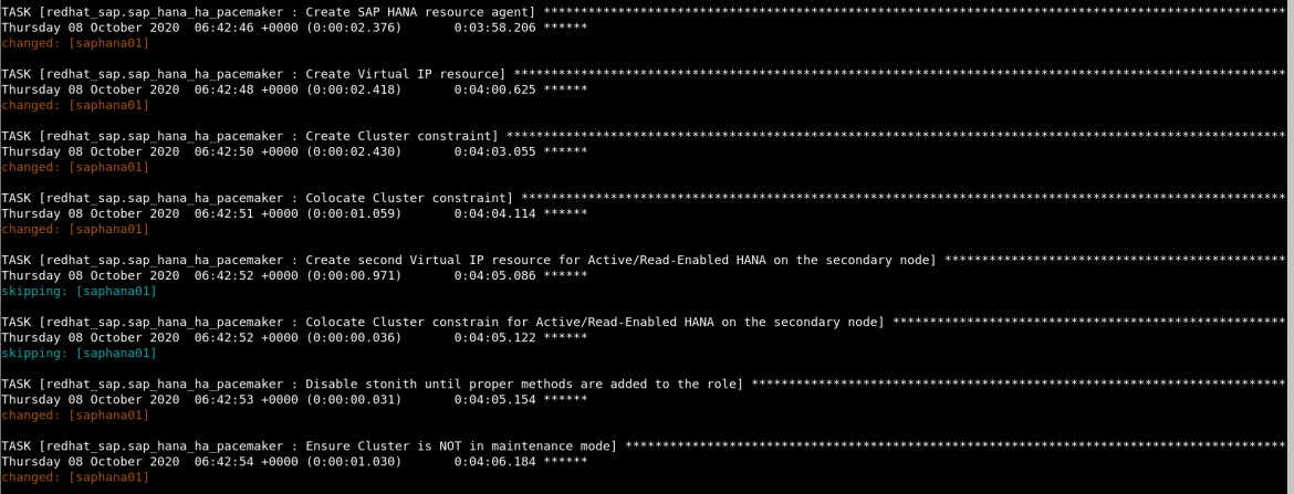 SAP HANA Scale-up 16 playbook running part 3