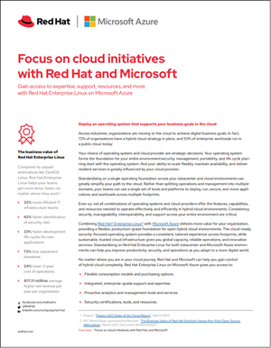 Focus on cloud initiatives with Red Hat and Microsoft