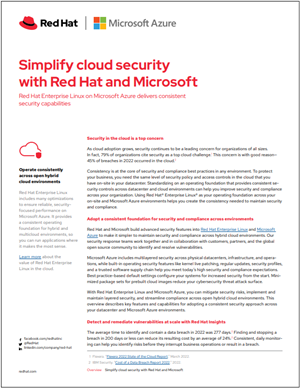 Simplify cloud security with Red Hat and Microsoft