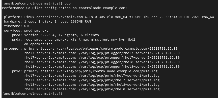 RHEL metrics system role fig 3 pcp output