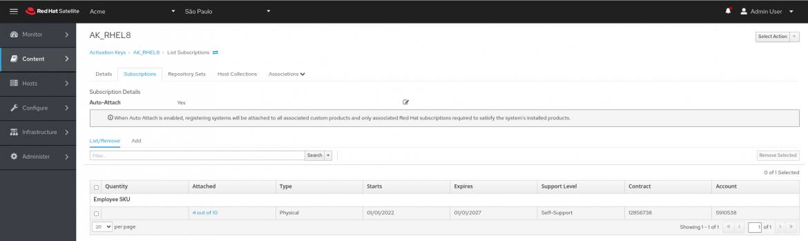 Activation Key for RHEL 8