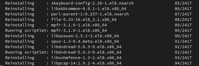 fig 5 convert2rhel conversion runs without further prompts