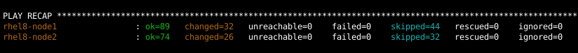 Screenshot of a Linux terminal showing no failed tasks