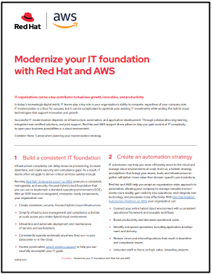 Modernize your IT foundation with Red Hat and AWS