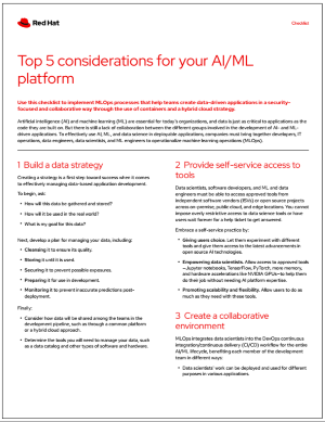 Top 5 considerations for your AI/ML platform